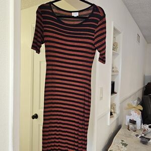 Striped Black and Red Women's Dress